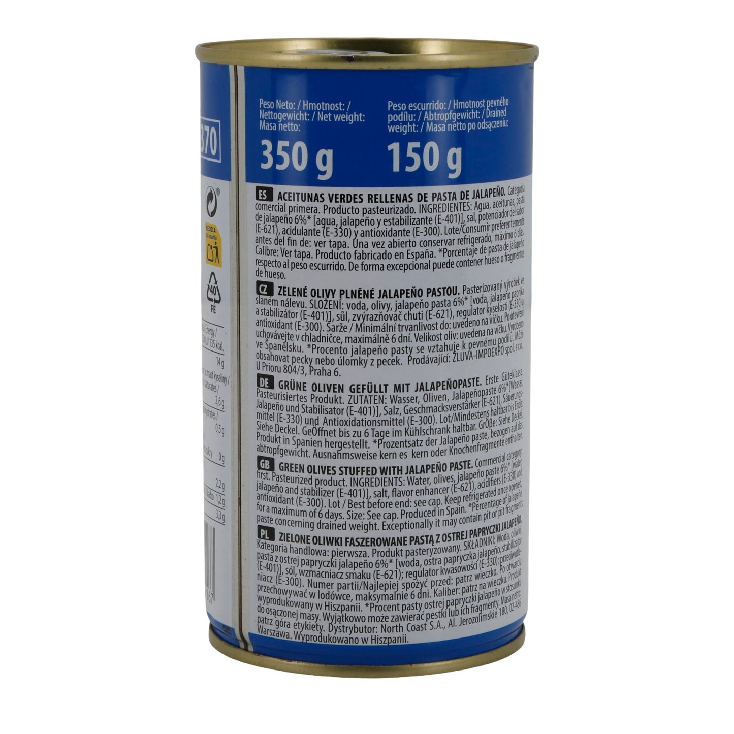 OLIVEN RIPIENE DI JALAPEÑO 350G