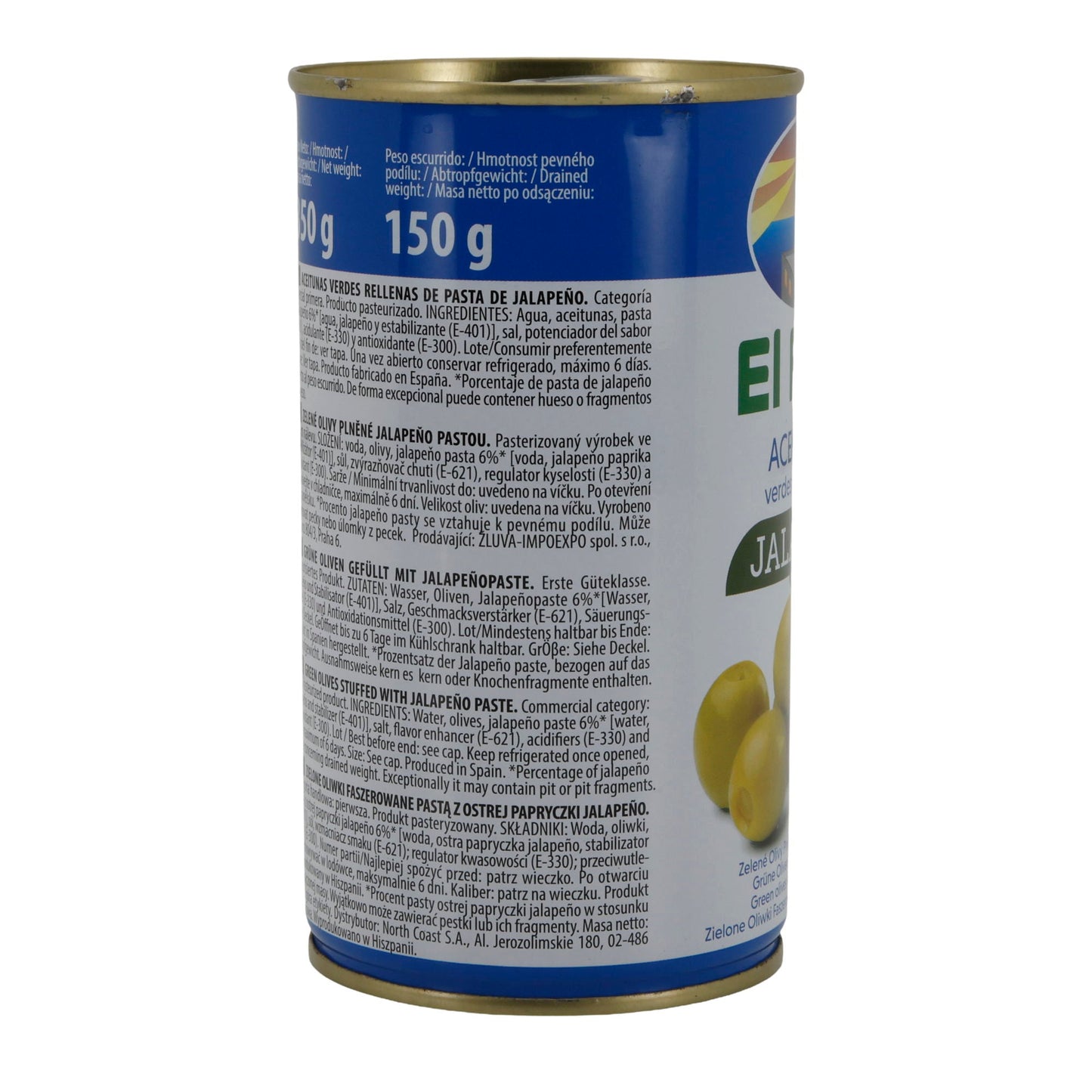 El Faro | Grüne Oliven gefüllt mit Jalapeño | Scharf & Würzig | 350 g / 150 g Abtropfgewicht