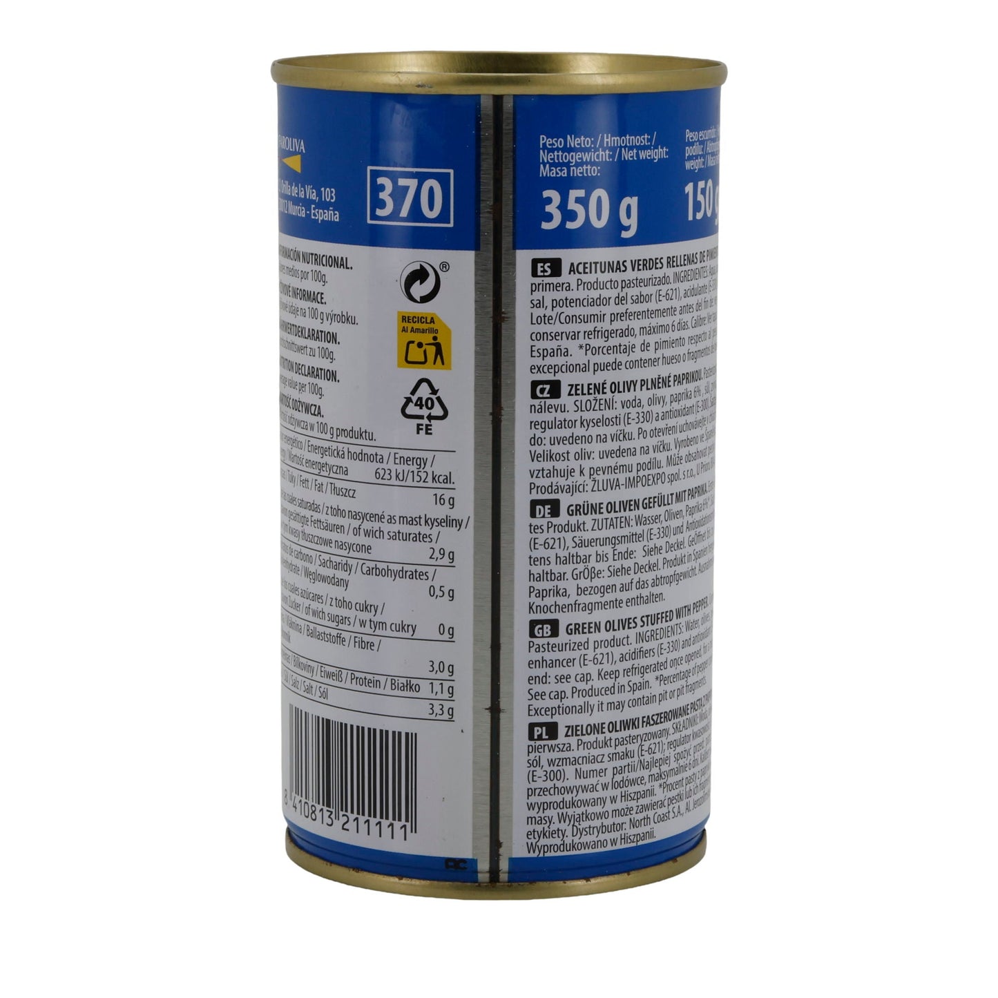 OLIVEN RIPIENI DI PEPERONI 350GR