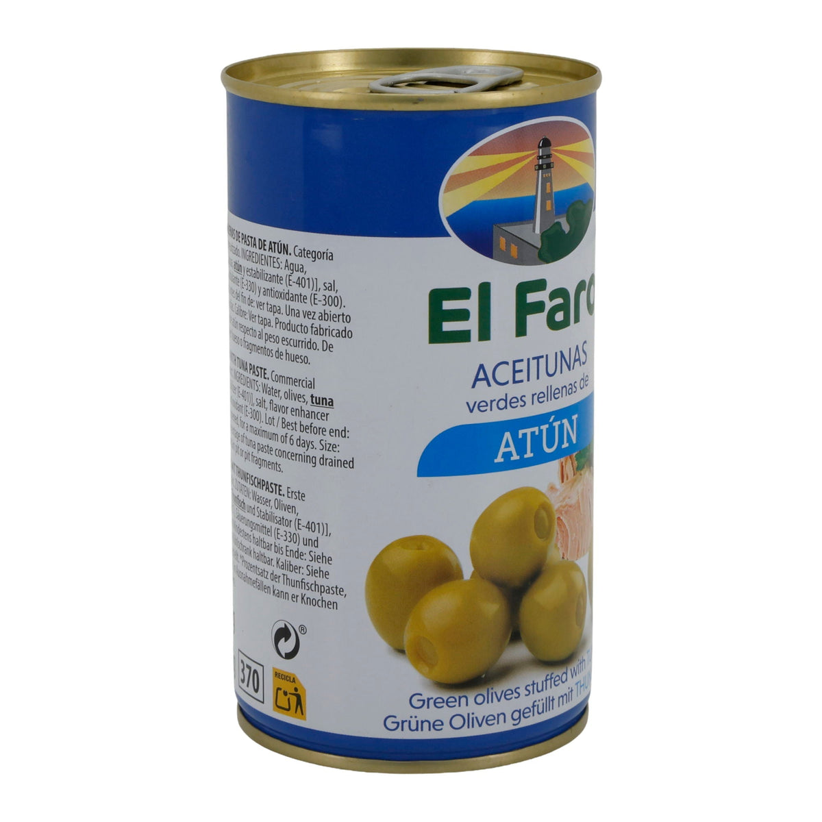 El Faro | Grüne Oliven gefüllt mit Thunfischpaste | Spanische Tapas | 350 g / 150 g Abtropfgewicht Silca
