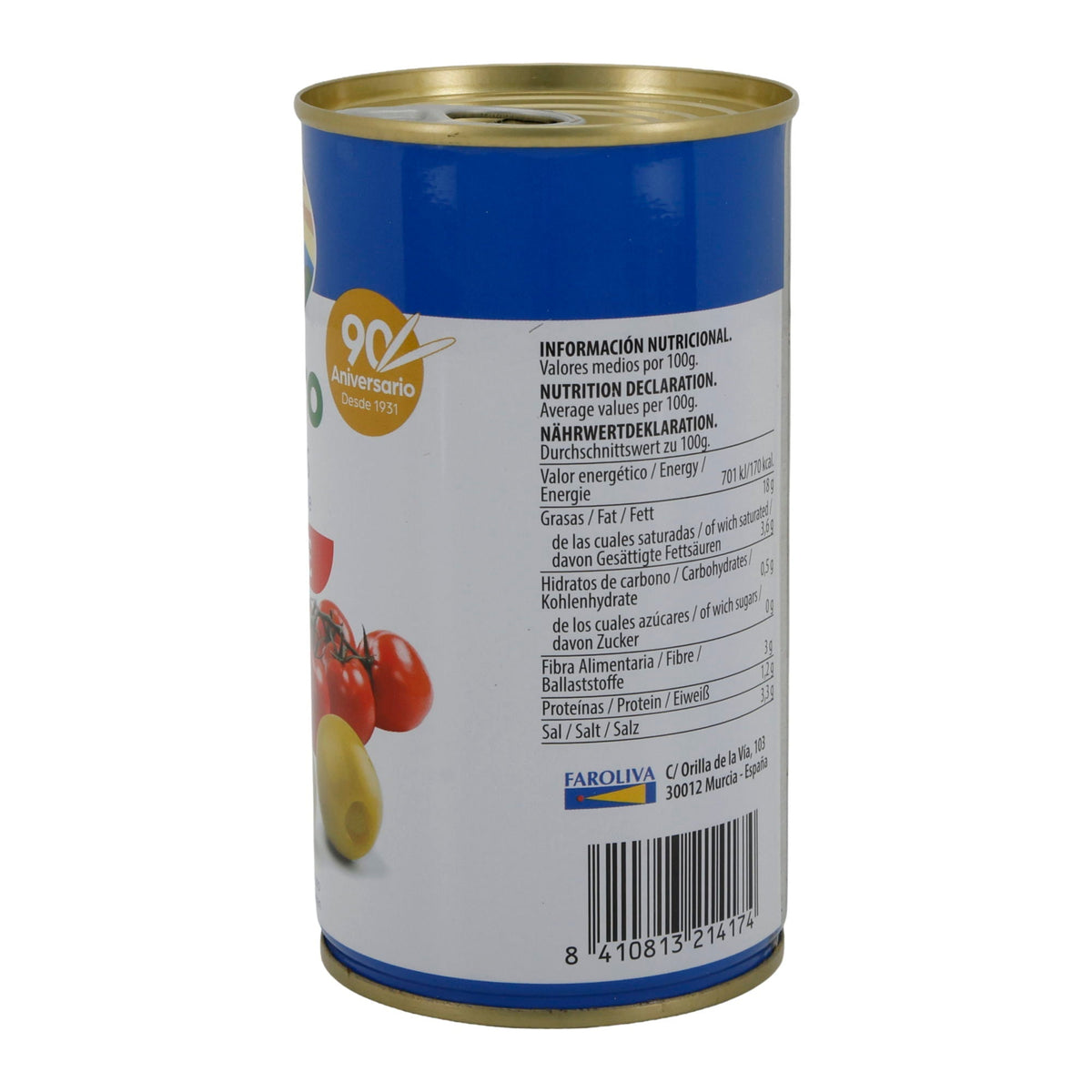 El Faro | Grüne Oliven gefüllt mit Tomatenpaste | Mediterraner Geschmack | 350 g / 150 g Abtropfgewicht Silca