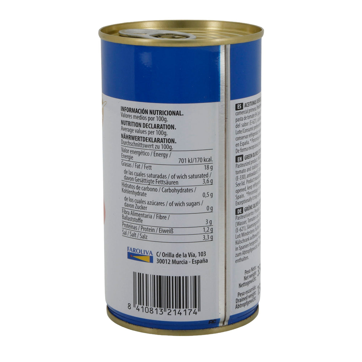 El Faro | Grüne Oliven gefüllt mit Tomatenpaste | Mediterraner Geschmack | 350 g / 150 g Abtropfgewicht Silca