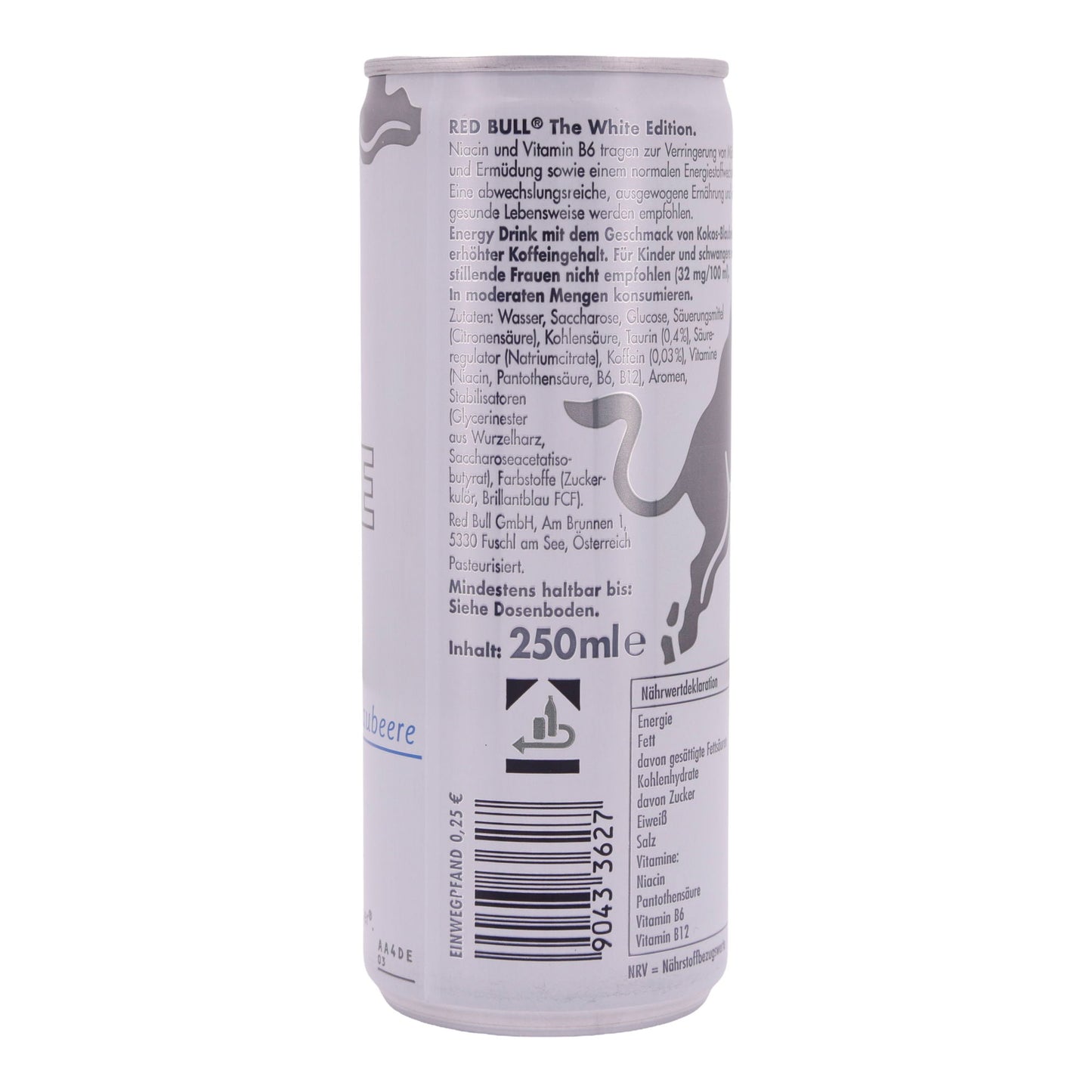 Energy Drink Red Bull | The White Edition | Coconut-Blueberry | 250 ml