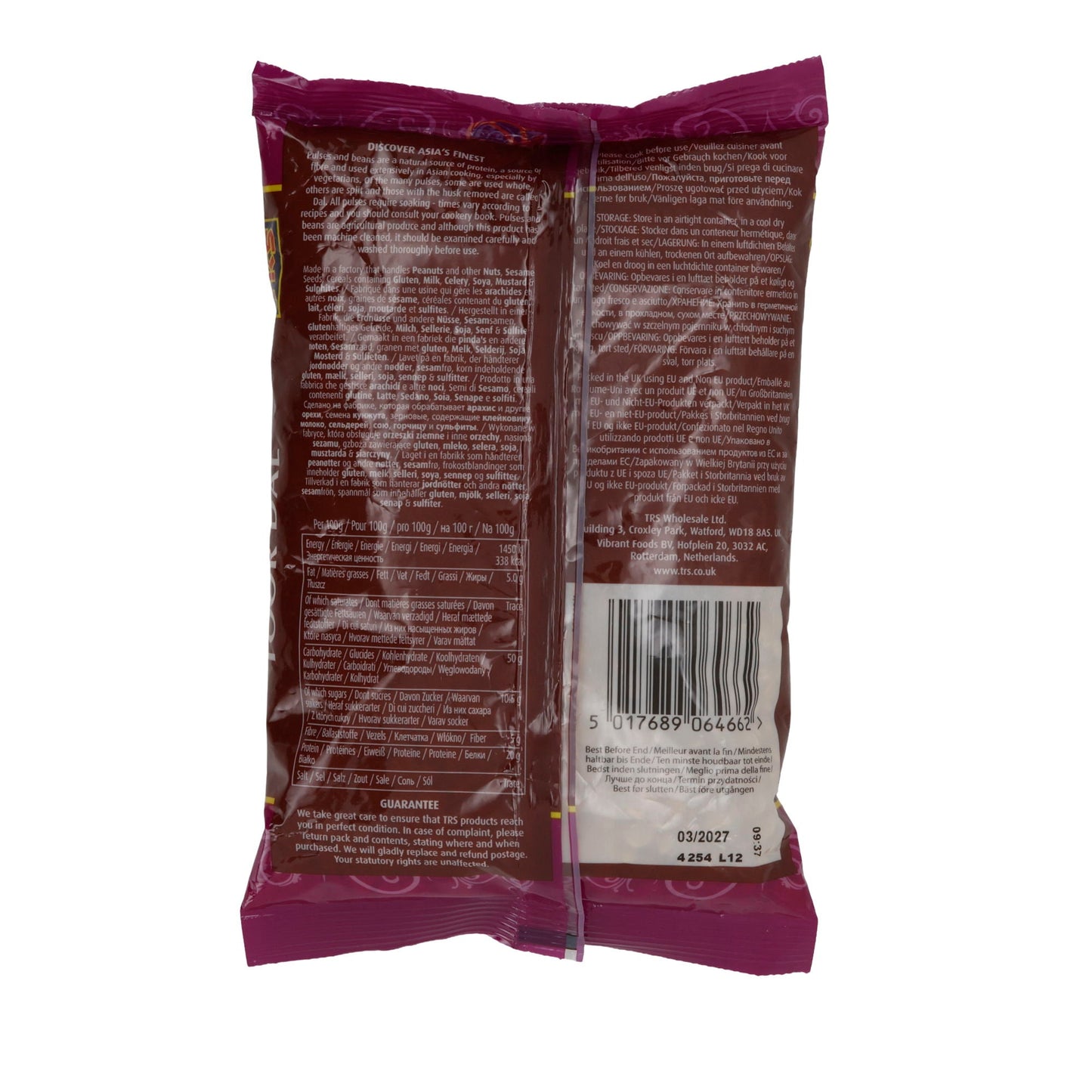 Erbsen TRS Toor Dal | piselli gialli spezzati | per cucina indiana | 500 g