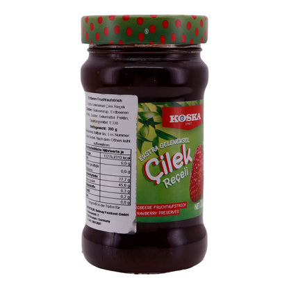 Erdbeerkonfitüre Koska | Çilek Reçeli | Geleneksel, %45 Meyve Oranı | 380 g