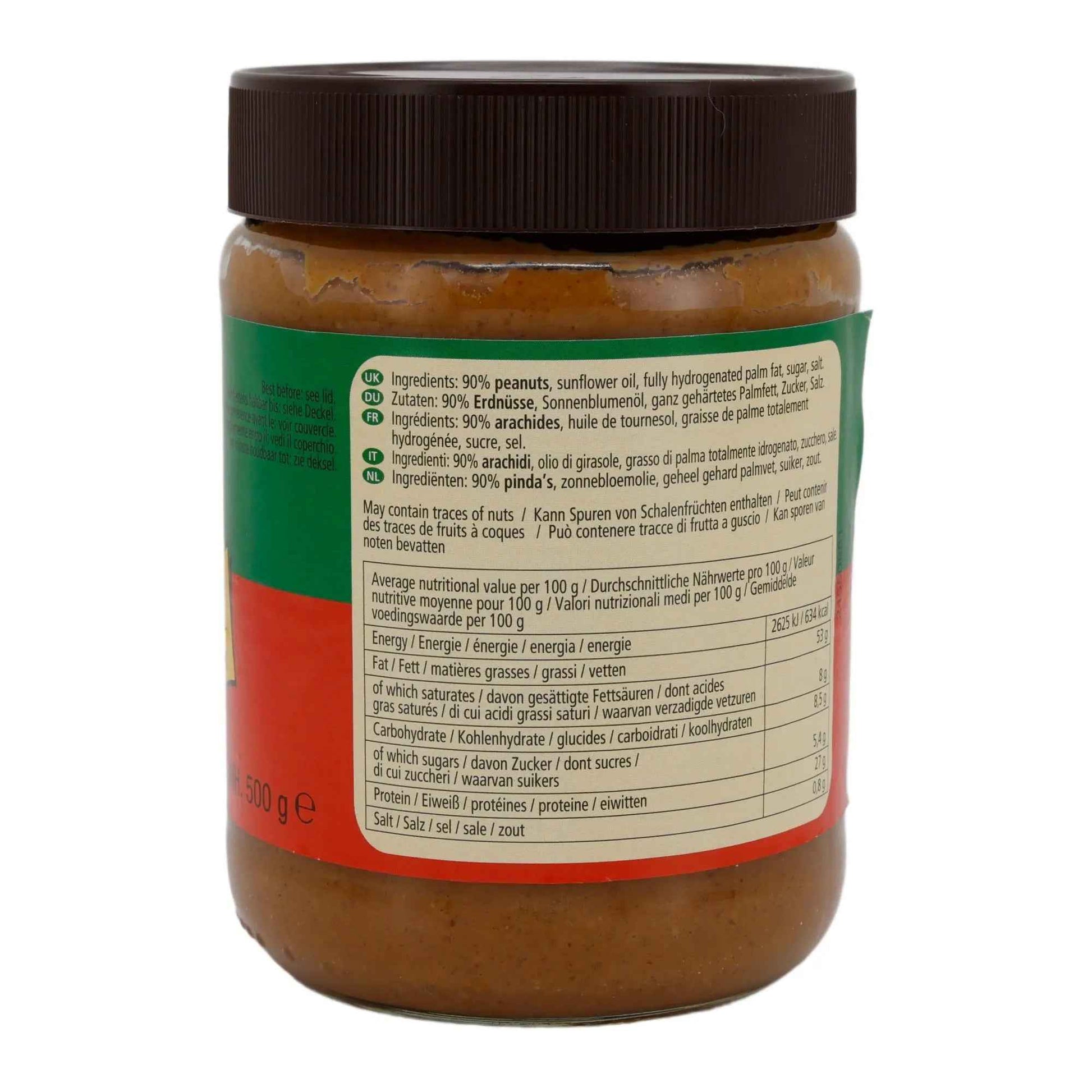 Erdnussbutter PCD | Pindakaas Smooth Peanut Butter | Cremige Erdnussbutter ohne Stückchen | 500 g