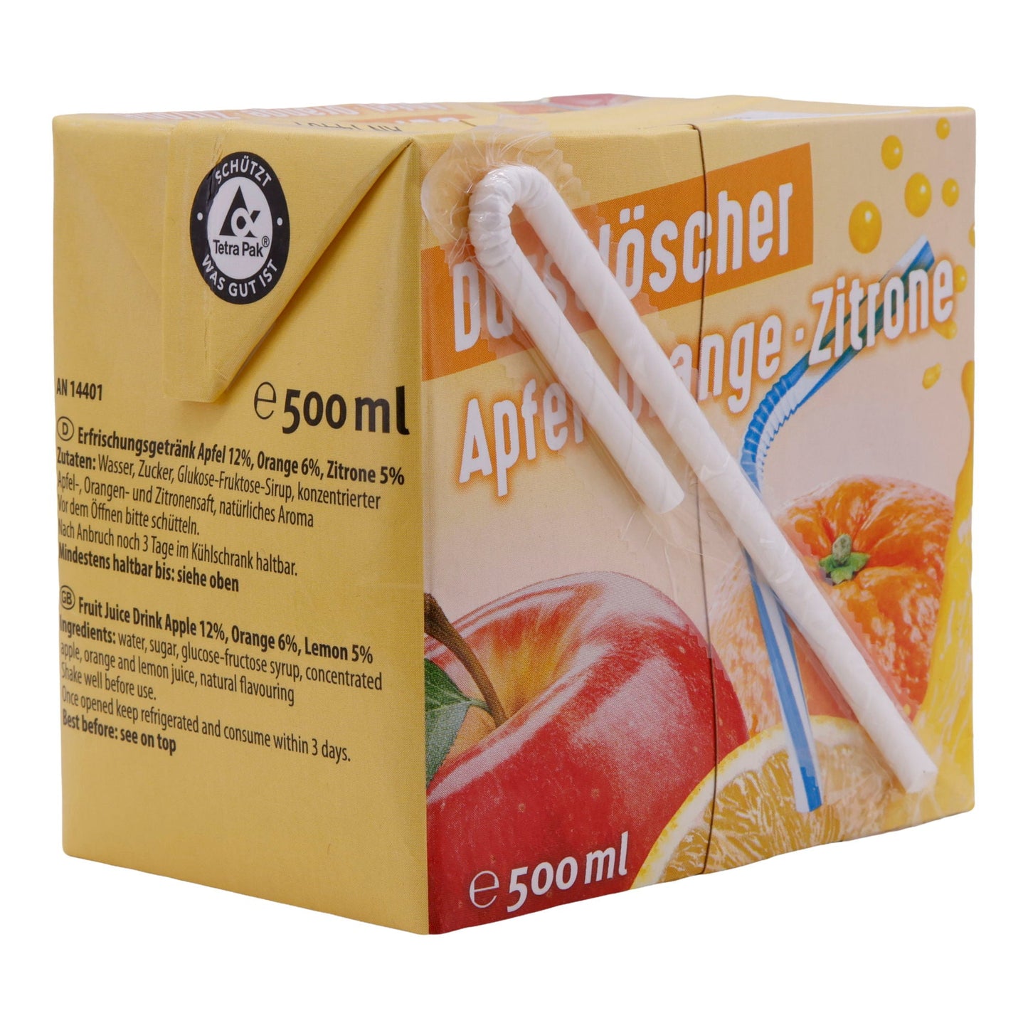 Bevanda rinfrescante dissetante | Mela-Arancia-Limone | Vegano, fruttato | 500 ml