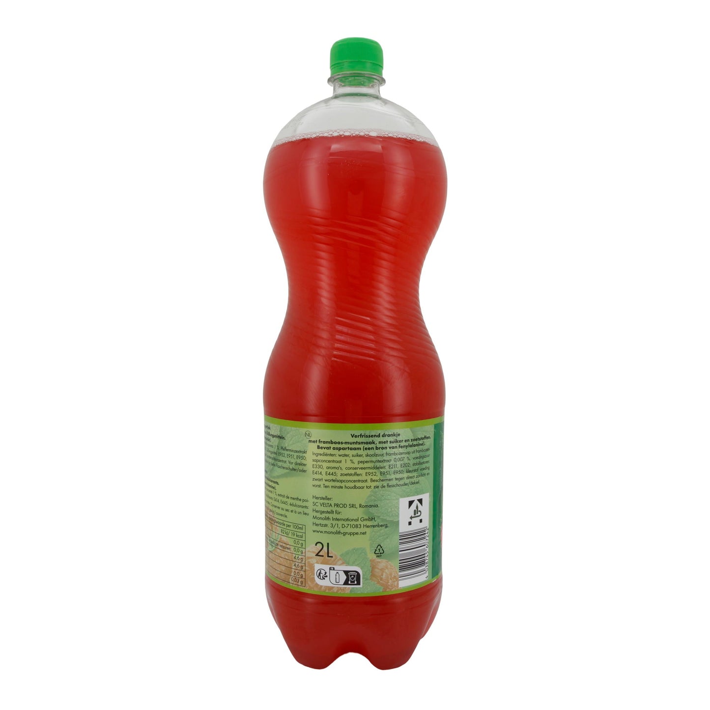 Verfrissend drankje Frutti Fresh | Drank | Framboos-Munt smaak, koolzuurhoudend | 2L