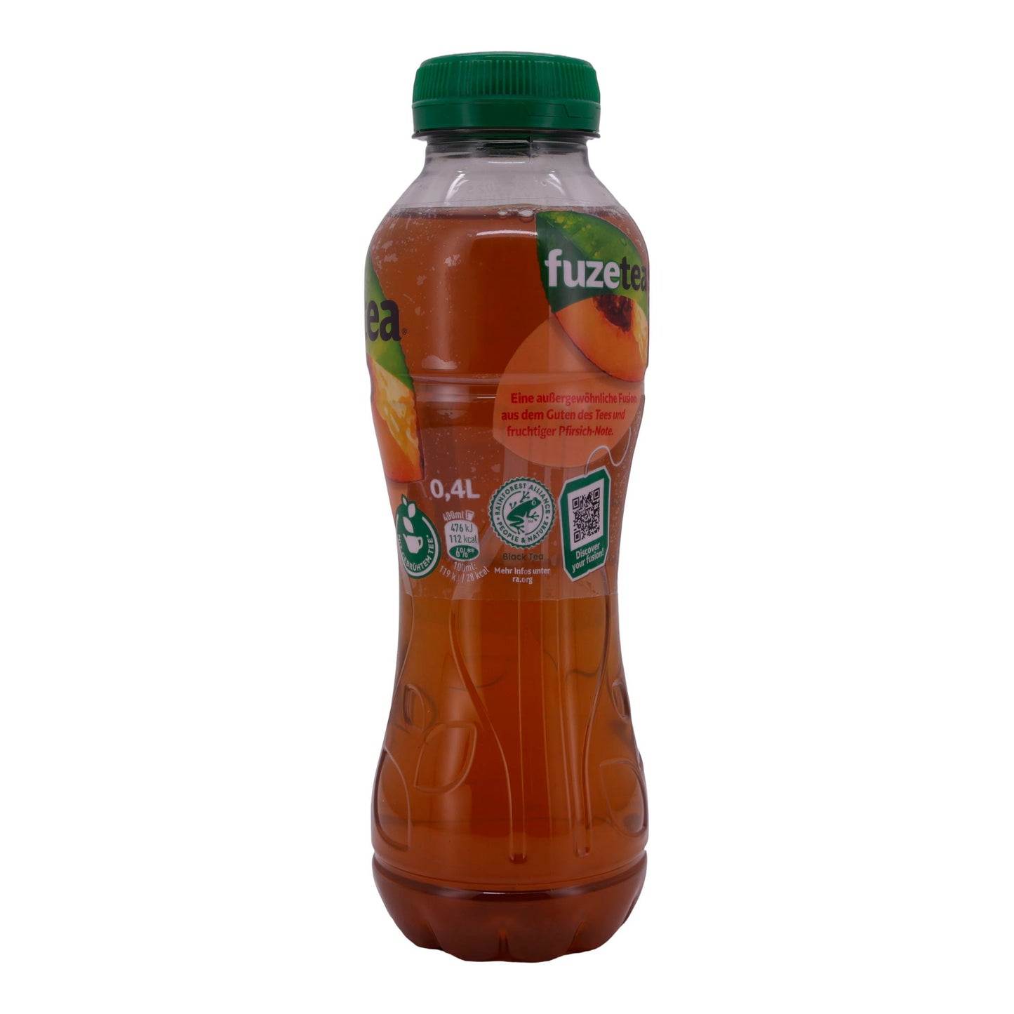 Bevanda rinfrescante Fuze Tea | Tè nero pesca | Con aroma naturale di pesca | 0,4 L
