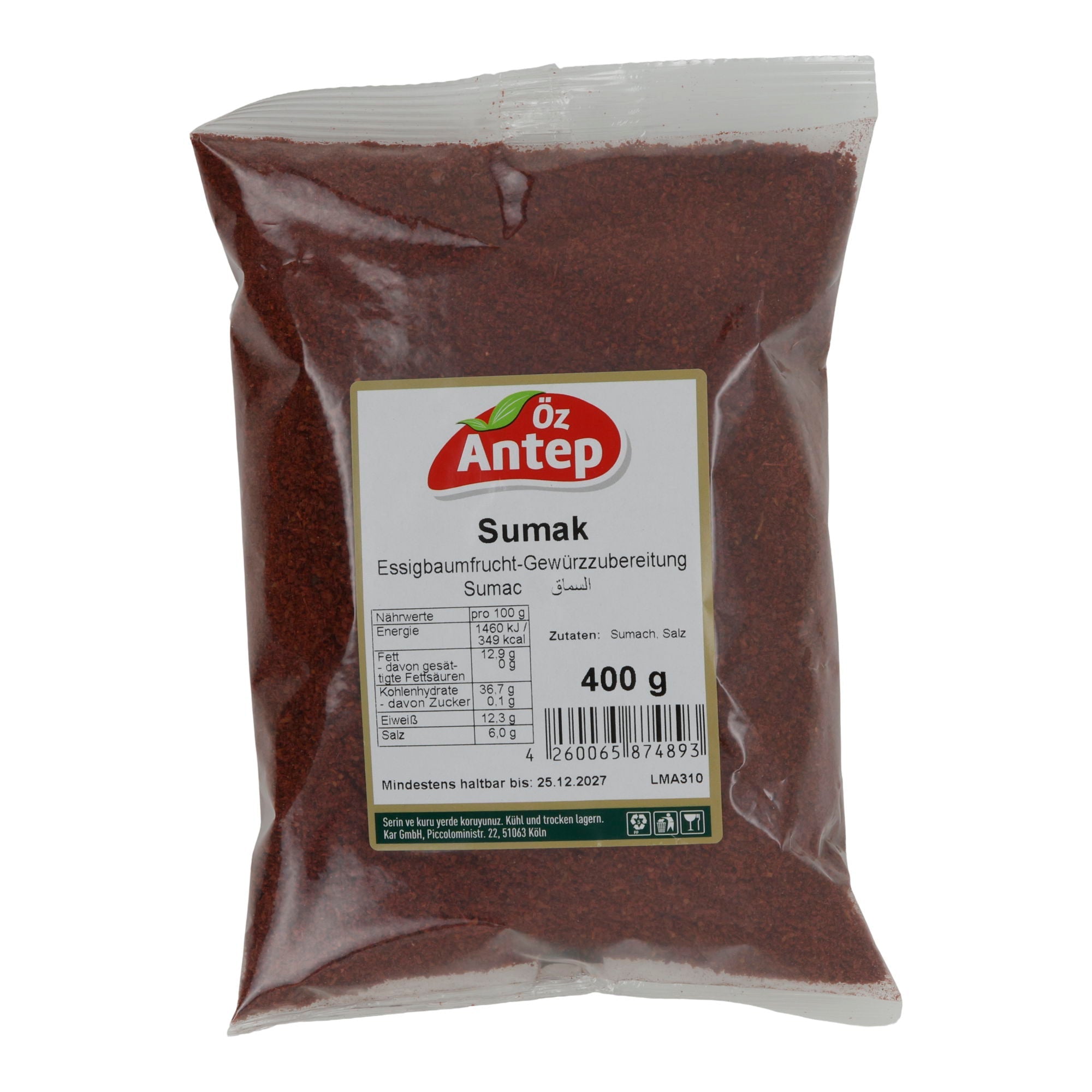 Essigbaumfrucht - Gewürzzubereitung Öz Antep Sumak | Gewürz | 400 g - Taste Your World