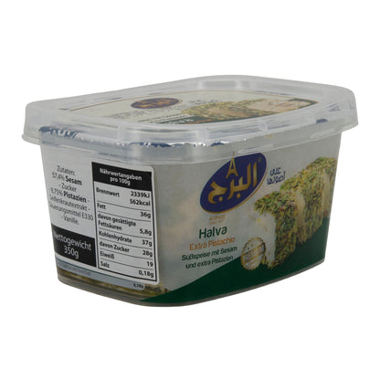 Extra Pistachio Halva Alburj | Süßspeise | mit Sesam und Pistazien | 350 g ALBURG