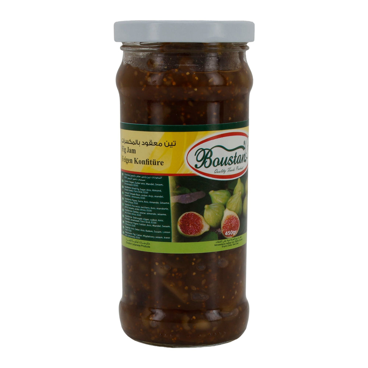 Feigenkonfitüre Boustan | Konfitüre | mit Nüssen | 450 g Glas