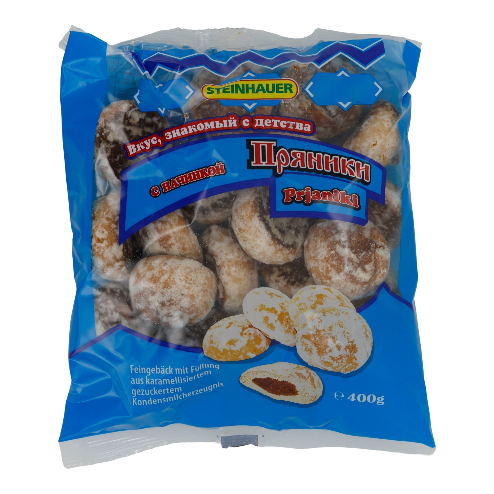 Feingebäck Steinhauer Prjaniki | Gebäck | Russisches Kuchen mit Karamell-Kondensmilchfüllung | 400 g STEINHAUER