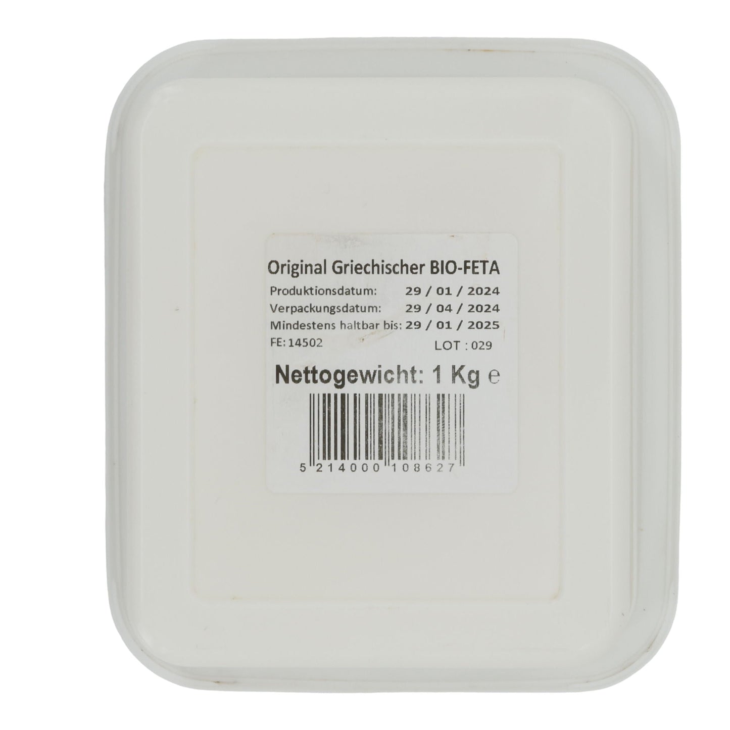 Feta Taxas Bio | Feta | Original griechischer Feta aus Schafs- und Ziegenmilch, g.U. | 1 kg Packung TAXAS