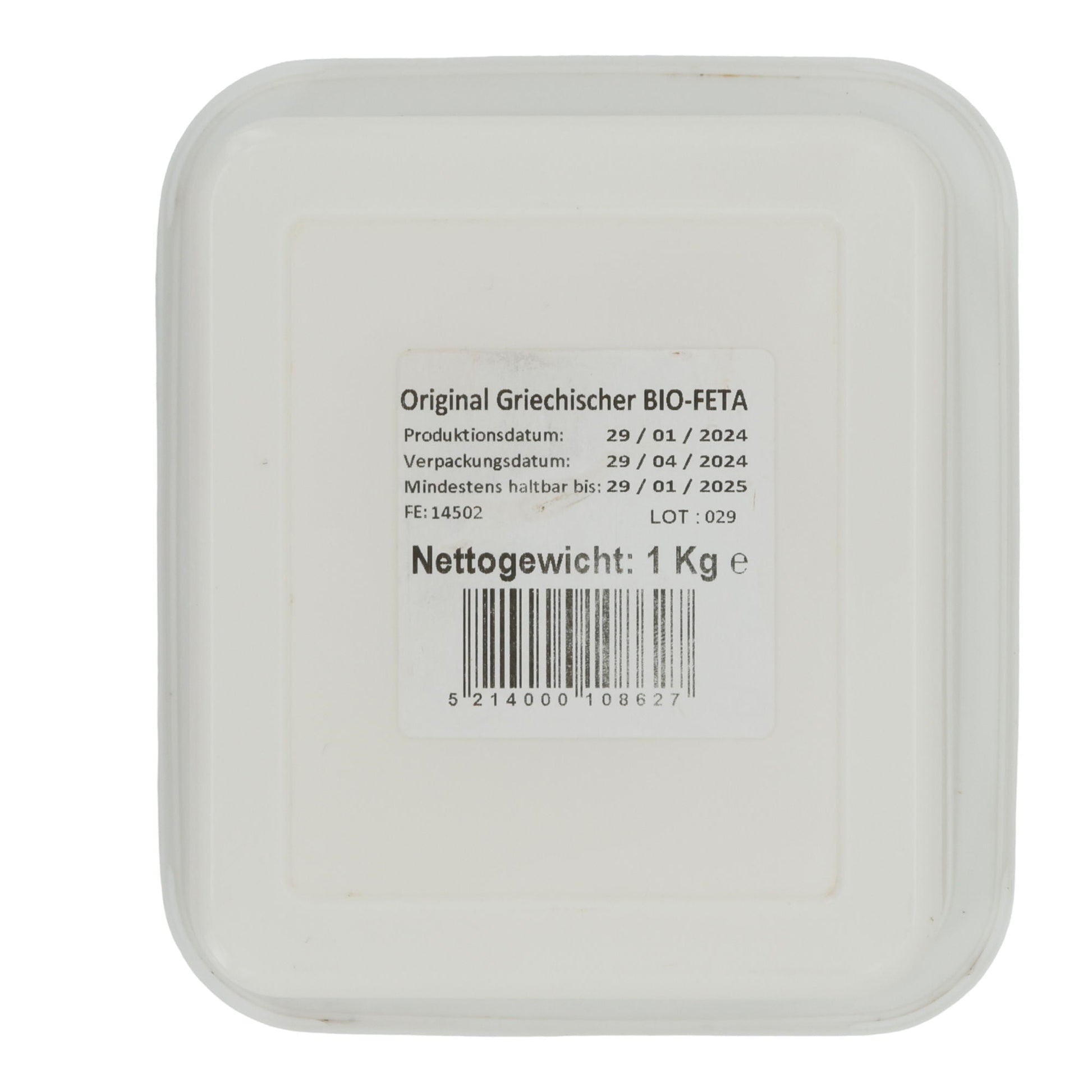 Feta Taxas Bio | Feta | Original griechischer Feta aus Schafs- und Ziegenmilch, g.U. | 1 kg Packung TAXAS