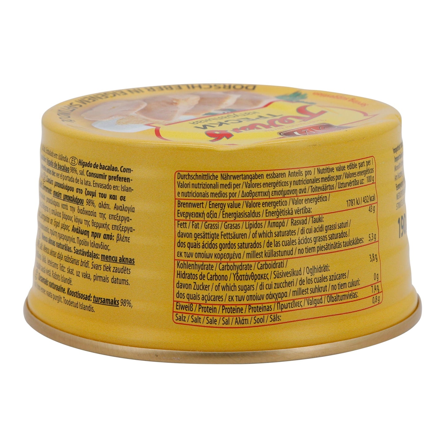 Visdelicatesse | Kabeljauwlever | In eigen sap & olie, IJsland | 190 g