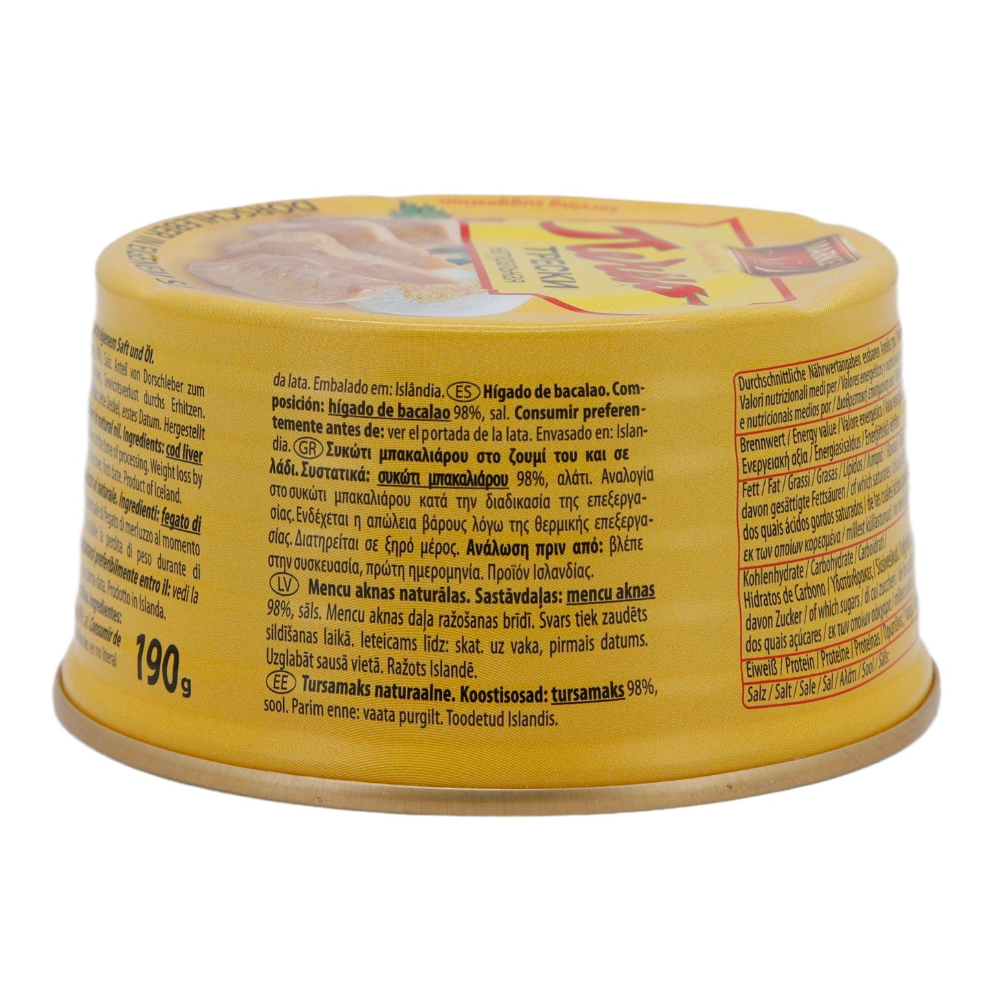 Visdelicatesse | Kabeljauwlever | In eigen sap & olie, IJsland | 190 g