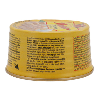 Visdelicatesse | Kabeljauwlever | In eigen sap & olie, IJsland | 190 g