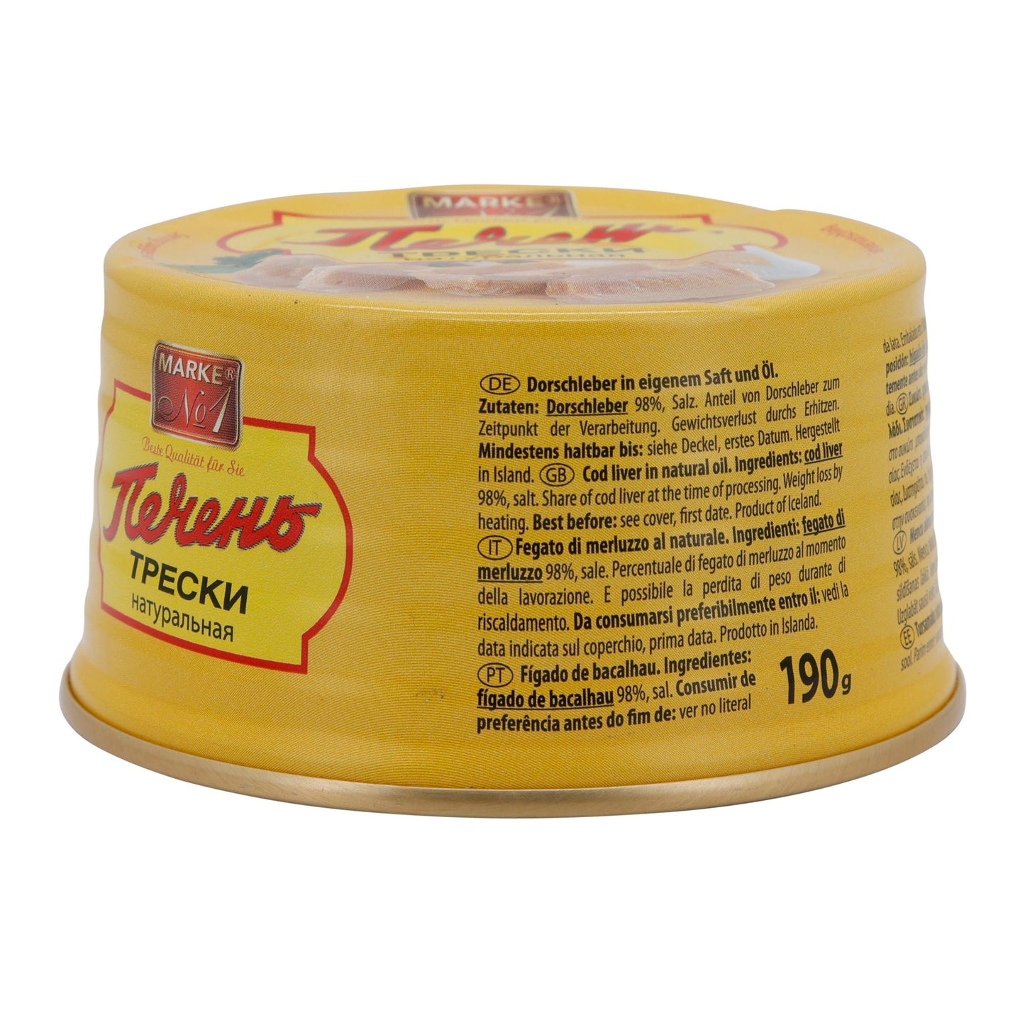 Visdelicatesse | Kabeljauwlever | In eigen sap & olie, IJsland | 190 g