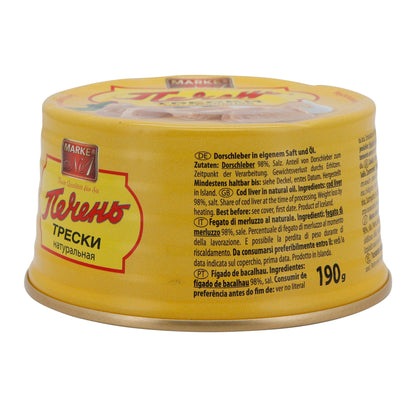 Visdelicatesse | Kabeljauwlever | In eigen sap & olie, IJsland | 190 g