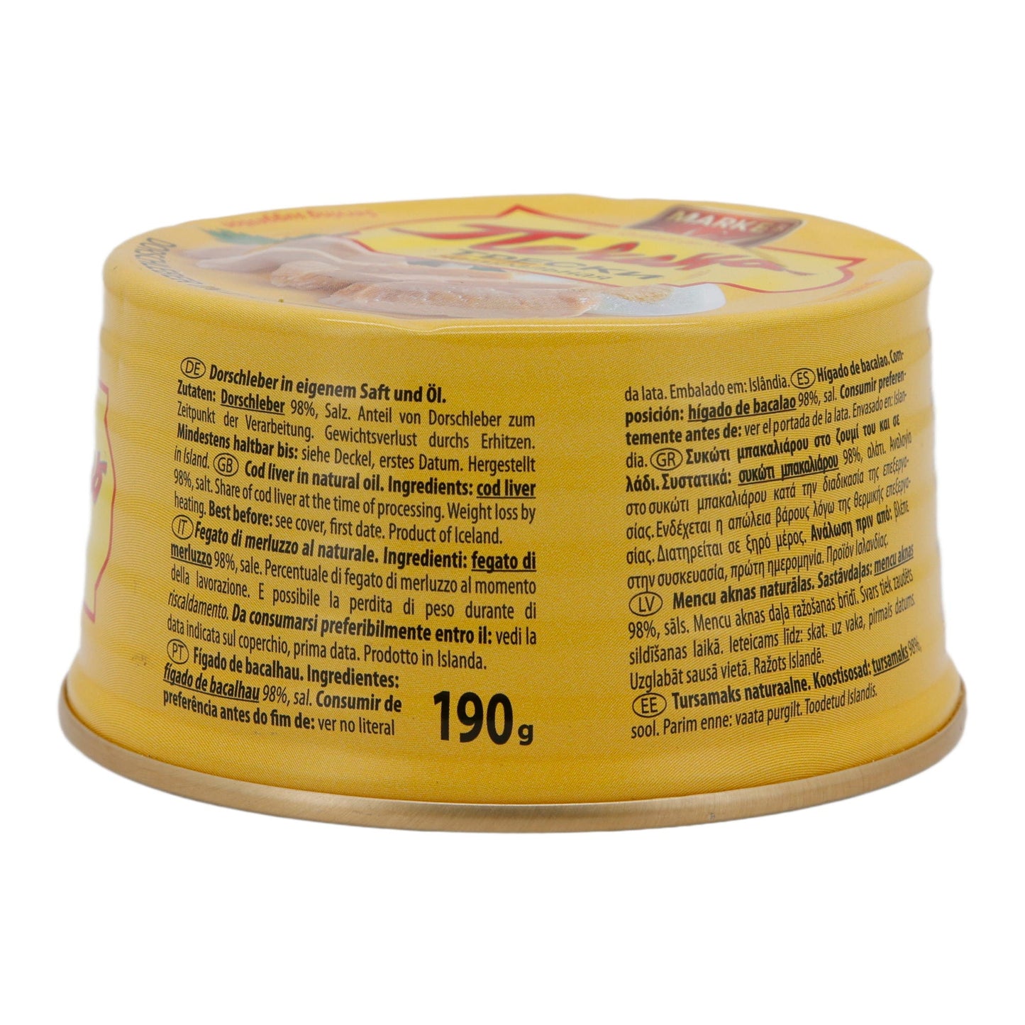 Visdelicatesse | Kabeljauwlever | In eigen sap & olie, IJsland | 190 g