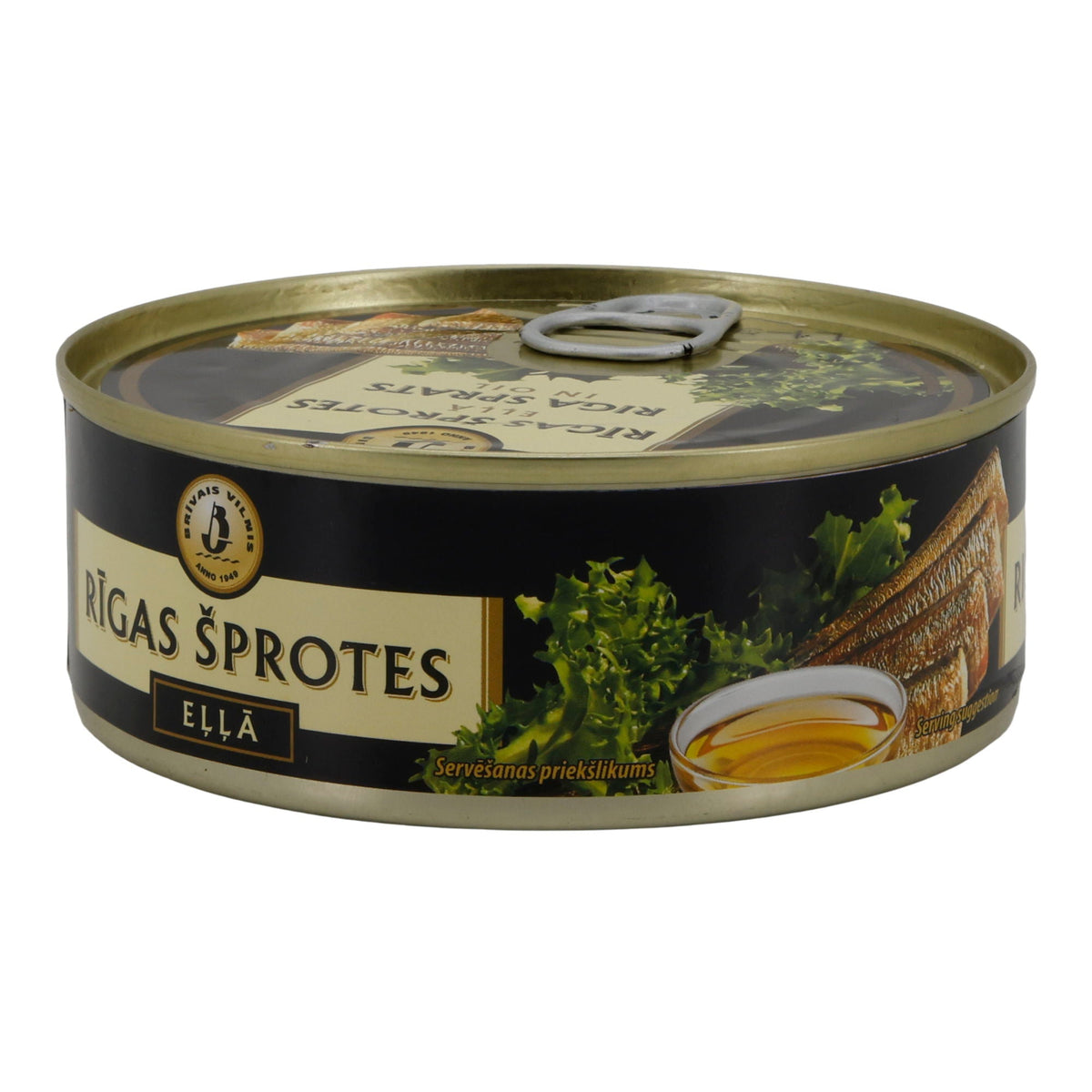 Fischkonserve | Riga Sprats in Öl | Geräucherte Sprotten | 240 g Brivais
