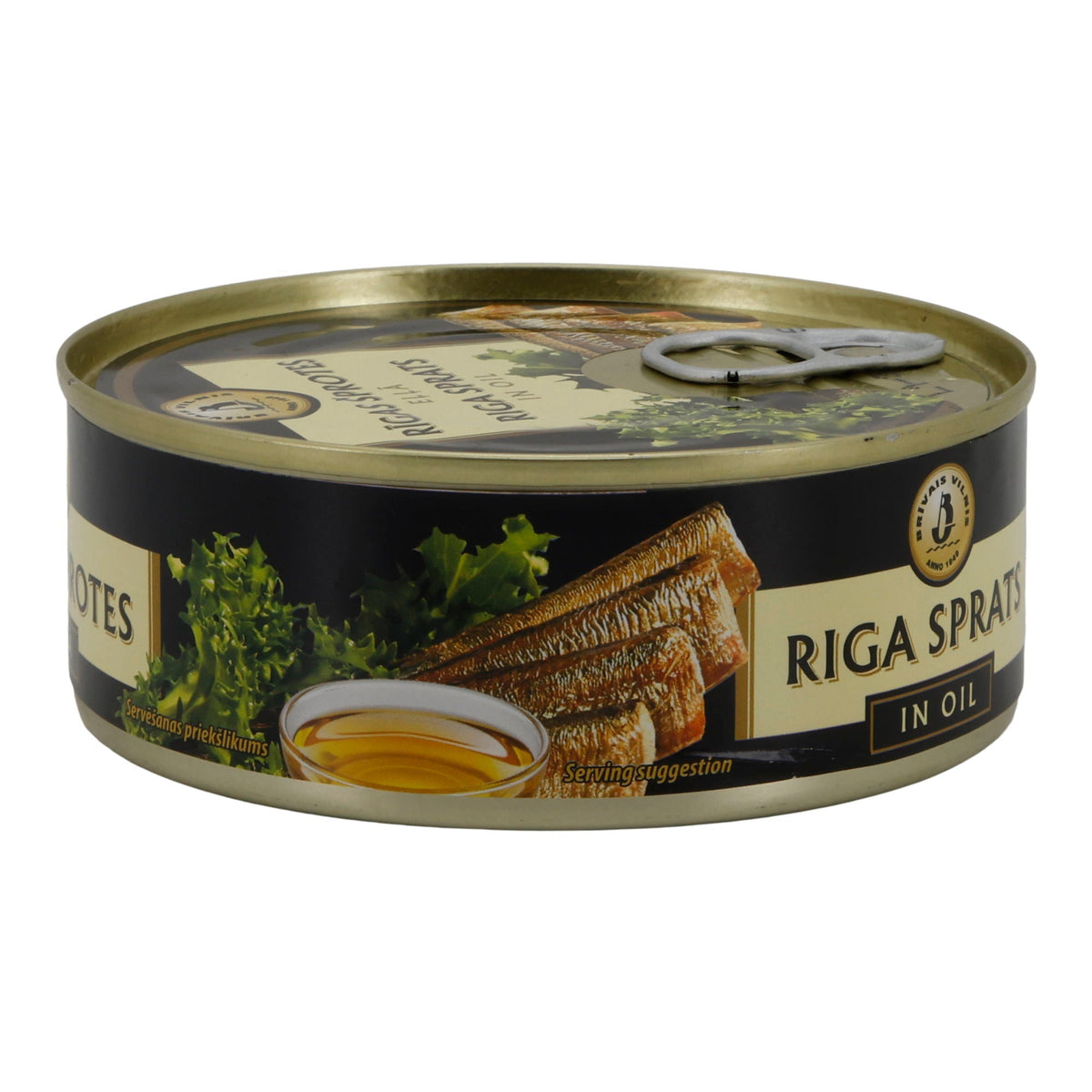 Fischkonserve | Riga Sprats in Öl | Geräucherte Sprotten | 240 g Brivais