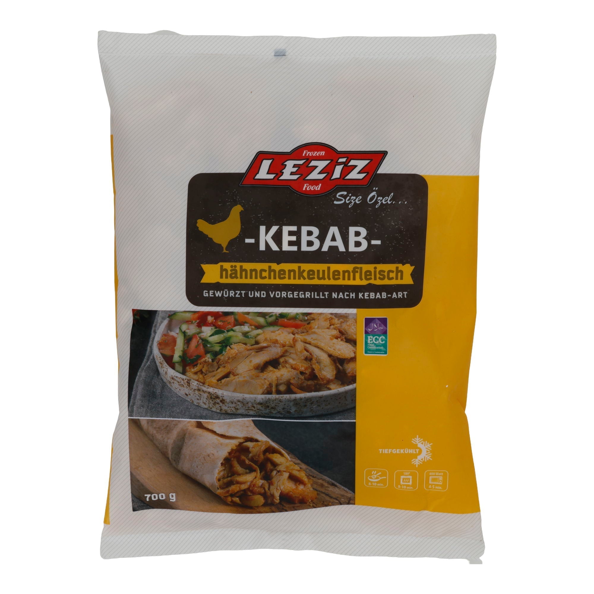 Fleisch Leziz | Kebab Hähnchenkeulenfleisch | Vorgegrillt & gewürzt | 700 g LEZIZ