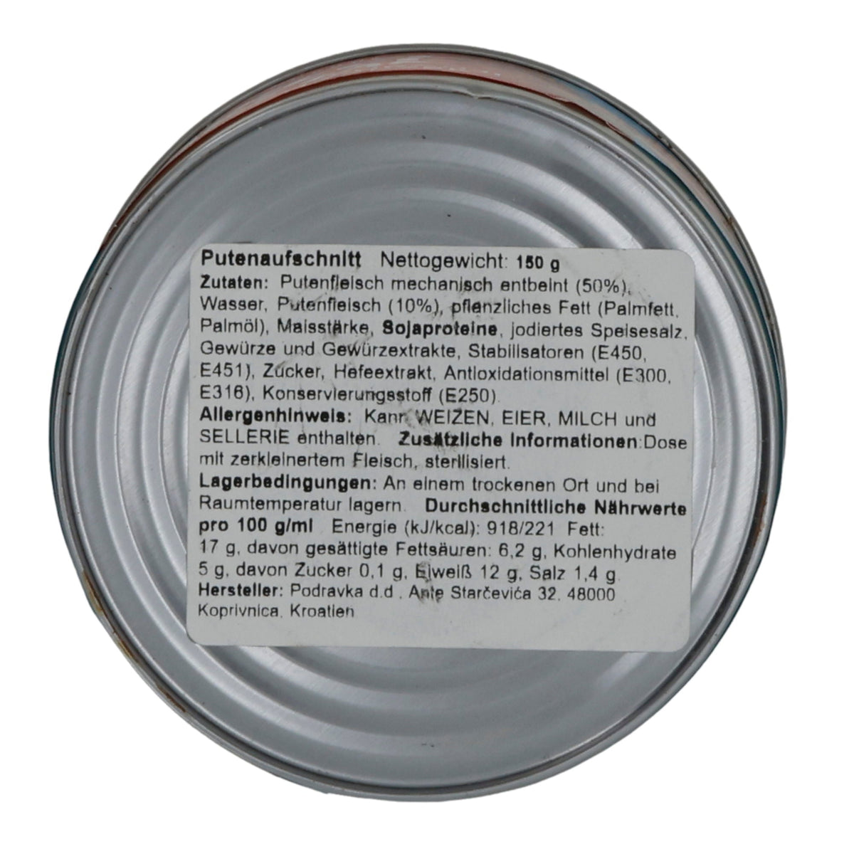 Fleischkonserve Podravka Putenaufschnitt | Fleischkonserve | Herzhaft-würzig, vielseitig | 150 g PODRAVKA