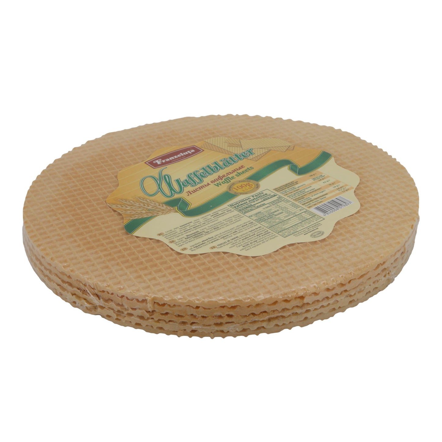 Franzeluta | Waffelblätter rund | Knusprige Waffelscheiben | 100 g