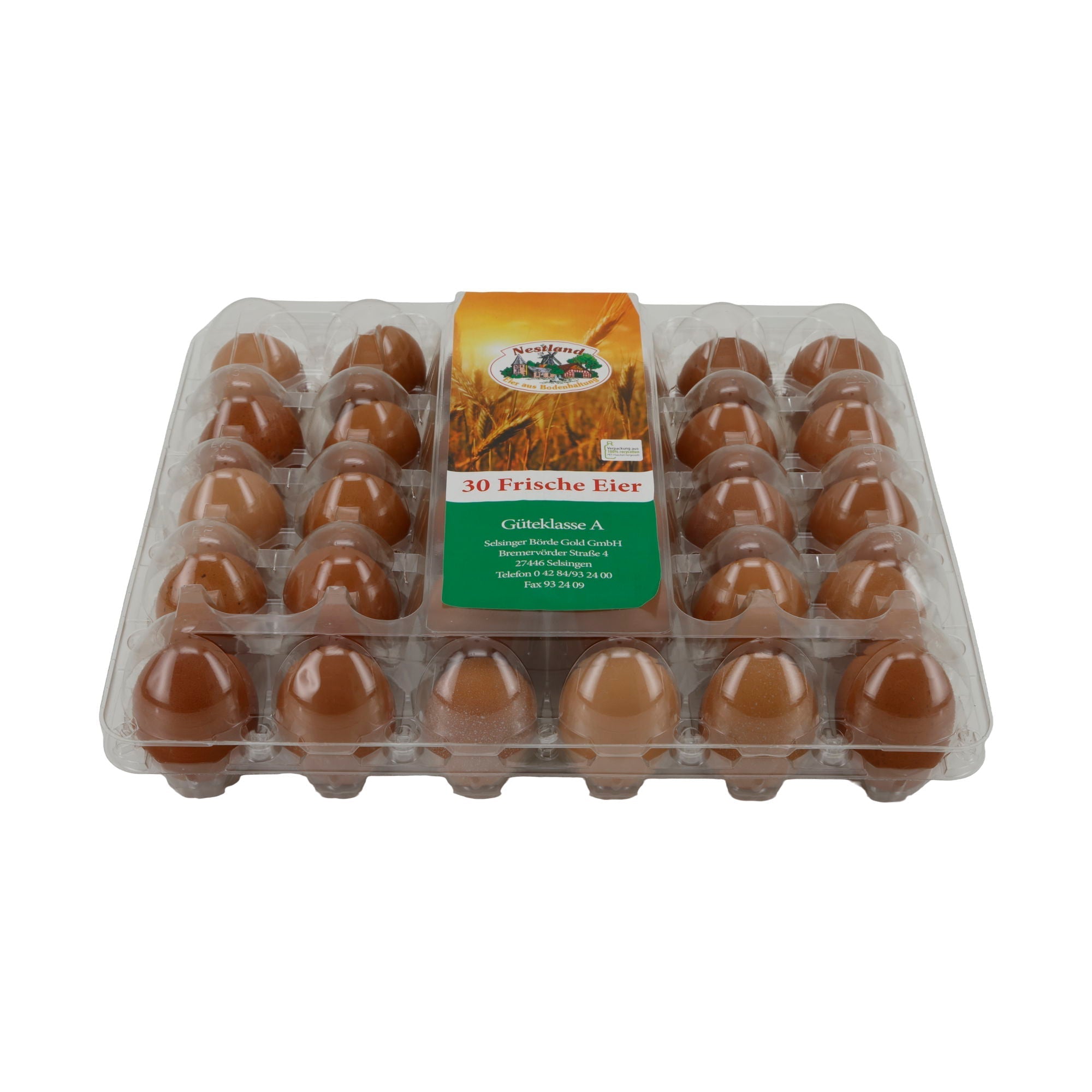 Frische Eier Nestland | Güteklasse A | Aus Bodenhaltung | 30 Stück Taste Your World