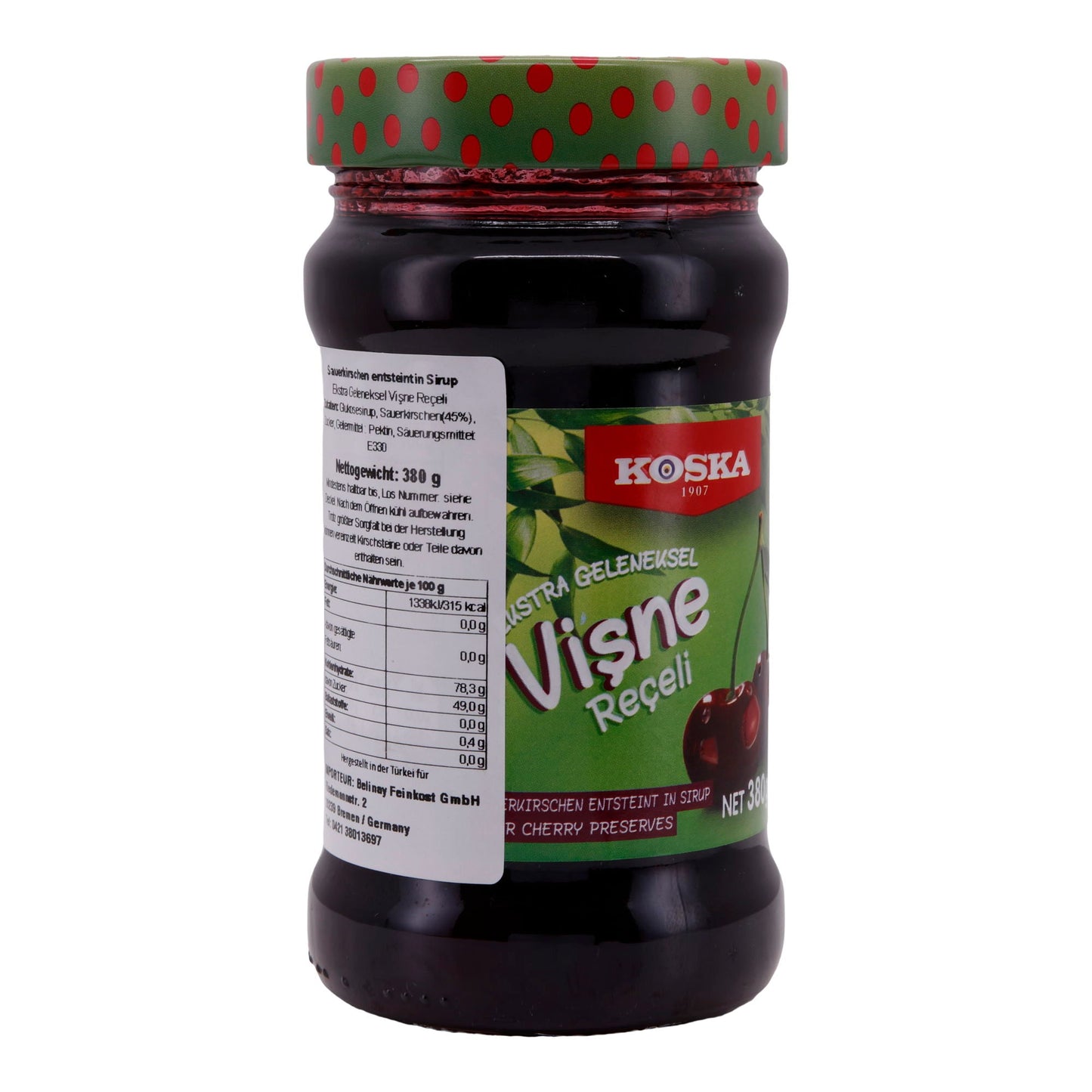 Confettura Koska | Vişne Reçeli | Extra tradizionale, amarena, fruttato-intenso | 380 g
