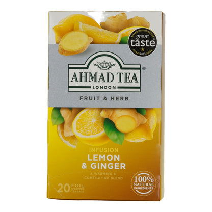 6x20 bustine in alluminio Limone e Zenzero, Ahmad Tea