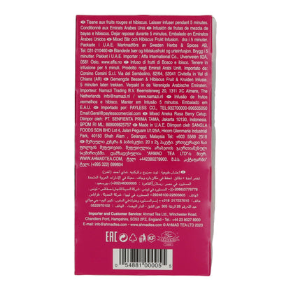 Früchtetee Ahmad Tea | Mixed Berries & Hibiscus | Beeren & Hibiskus | 20 Teebeutel | 100 % natürlich