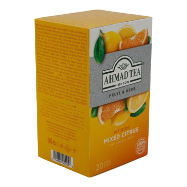 Früchtetee Ahmad Tea | Mixed Citrus Tee | Orange & Zitrone | 20 Teebeutel | 100 % natürlich AHMAD TEA