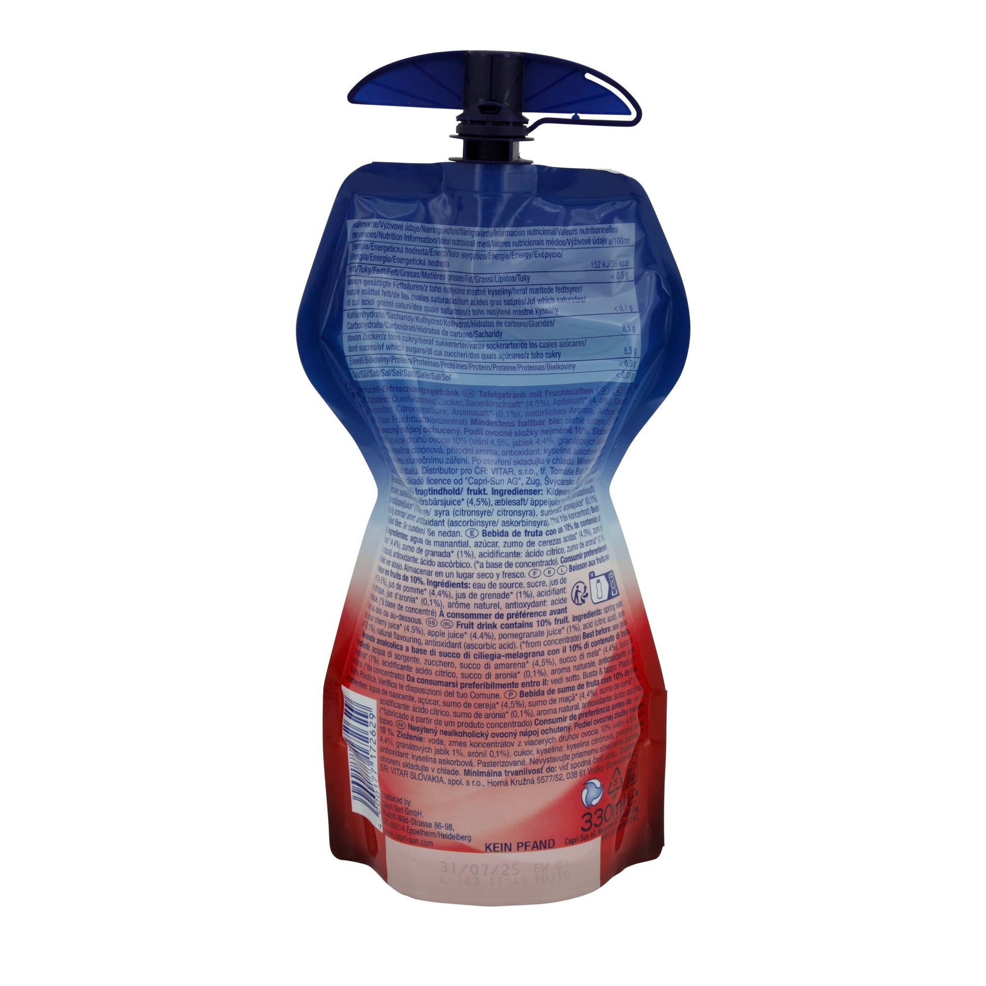 Fruchtgetränk Capri-Sun | Kirsche & Granatapfel | Erfrischend, Trinkbeutel | 330 ml CAPRI SUN