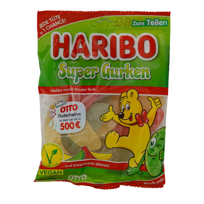 Caramelle gommose HARIBO | Super Cetrioli | Vegane, con gusto di cetriolo e frutta | 175g