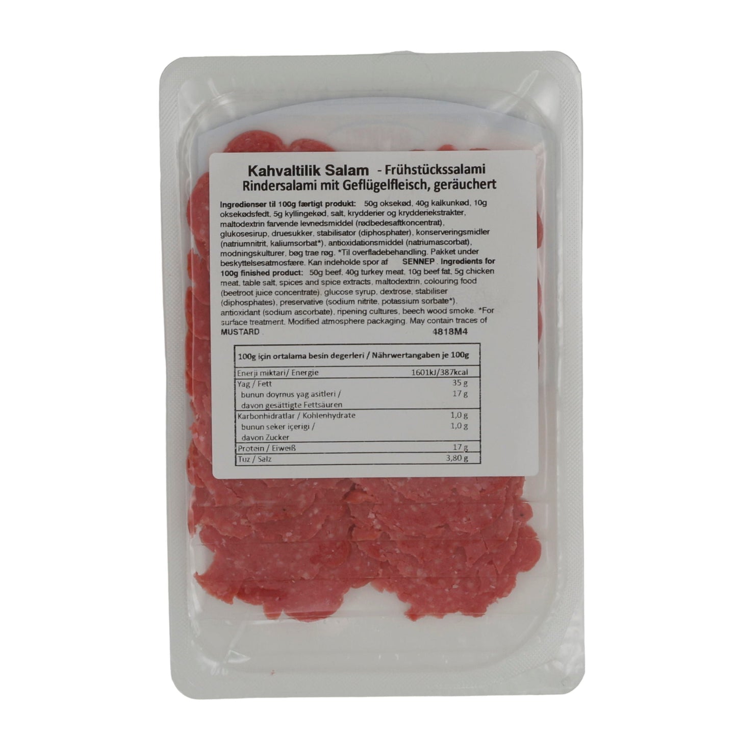 Frühstückssalami Onkel Şahingöz | Kahvaltılık Salam | Halal, aus Rind & Geflügel | 80g ONKEL SAHINGÖZ