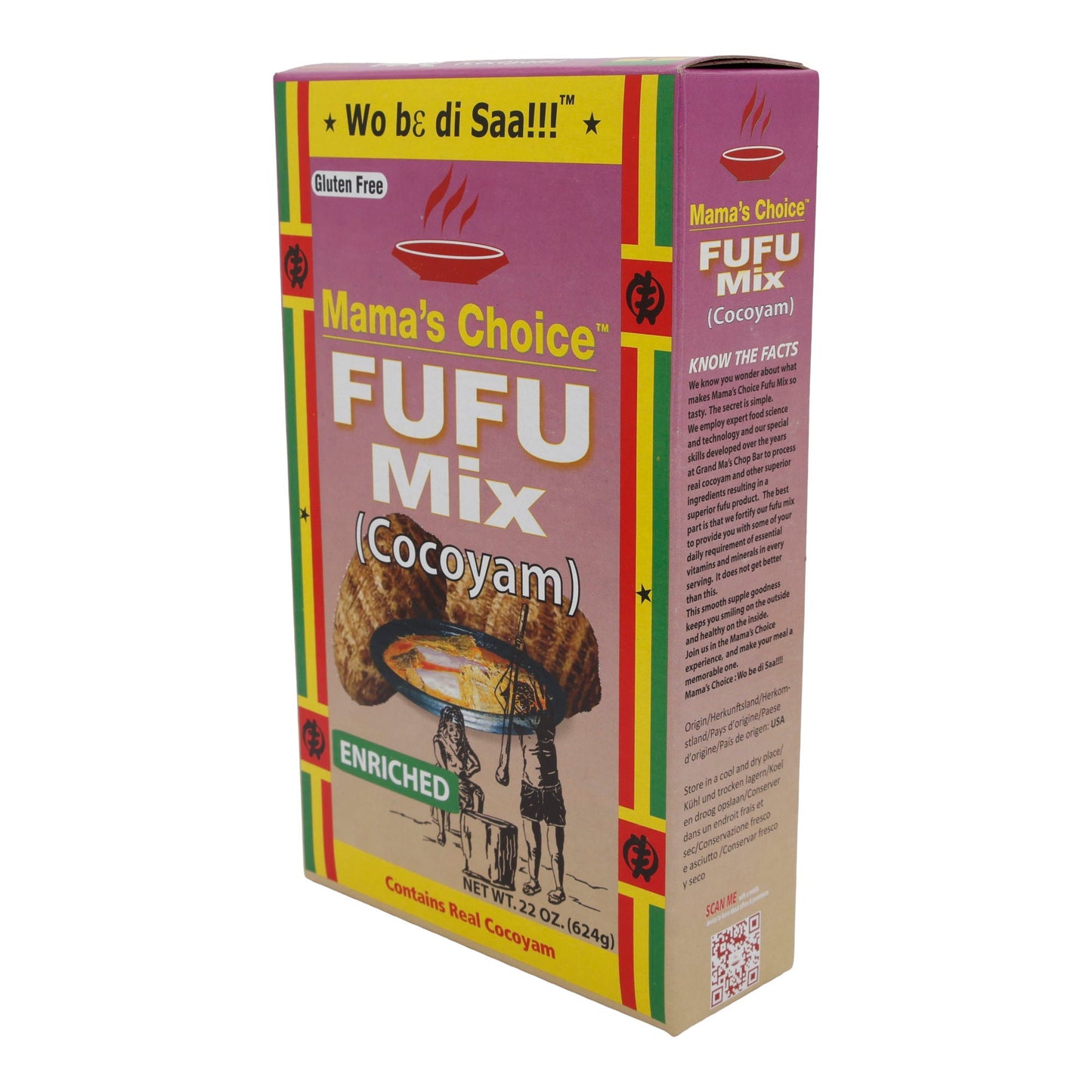 Fufu-Mehl Mama's Choice | Fufu Mix Cocoyam | Glutenfrei, angereichert mit Kochbanane und Yam | 624g