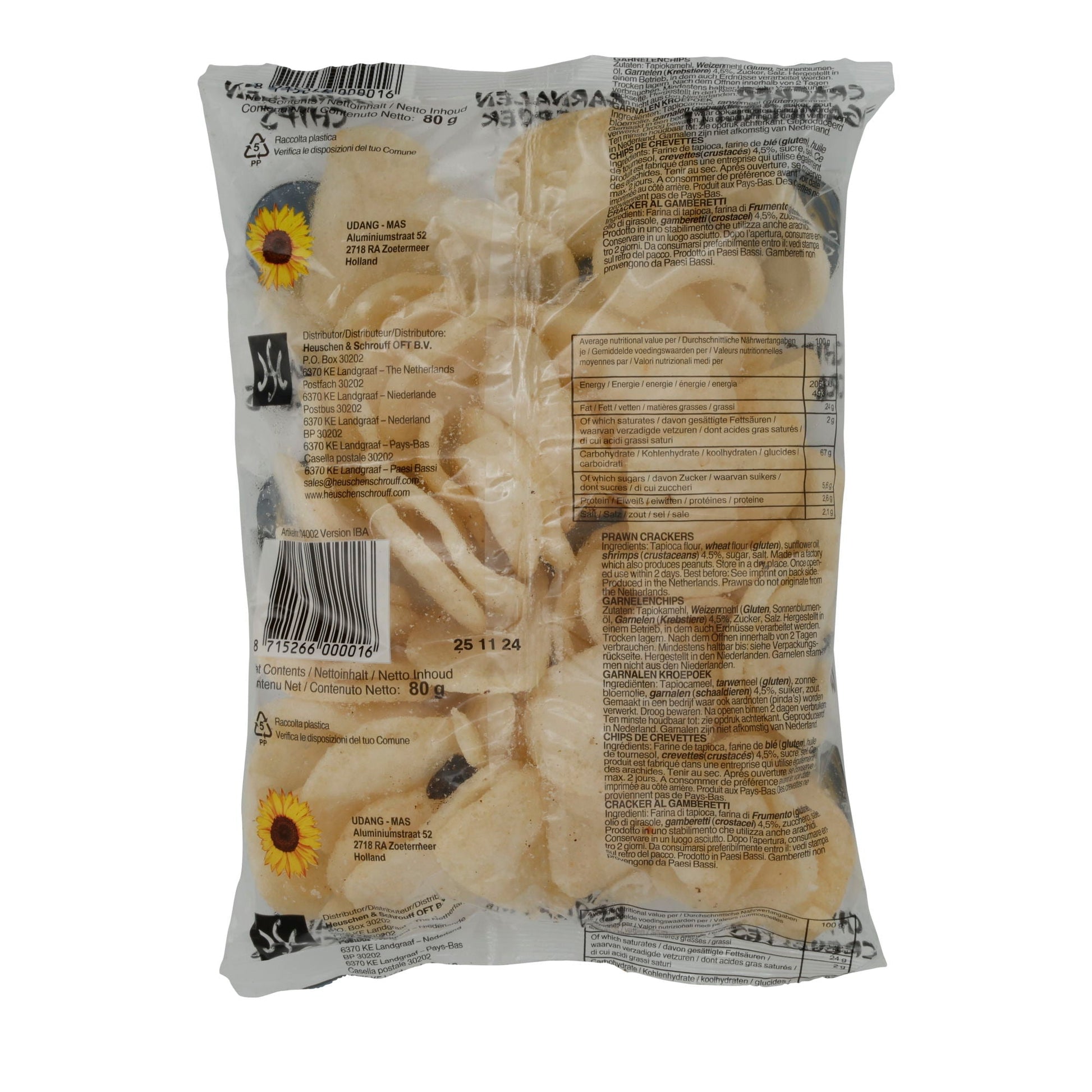Garnelenchips Udang Mas | Snack | Knusprig, asiatisch | 80 g UDANG MAS