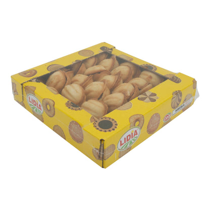 Gebäck Lidia „Oreschki“ | Klassische russische Kekse | Mit gezuckerter Kondensmilchfüllung | 600 g LIDIA