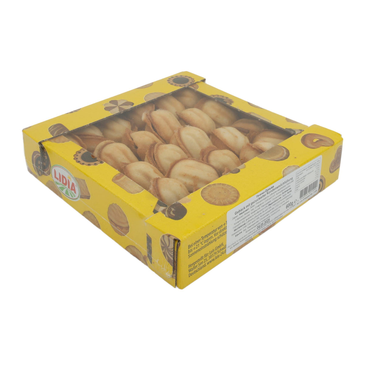 Gebäck Lidia „Oreschki“ | Klassische russische Kekse | Mit gezuckerter Kondensmilchfüllung | 600 g