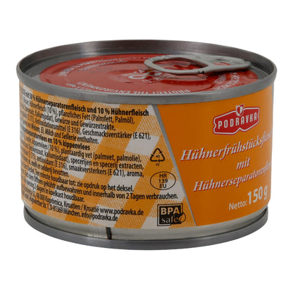 Carne per colazione di pollo in scatola Podravka | Scatola | Tenero con proteine di soia | 150 g
