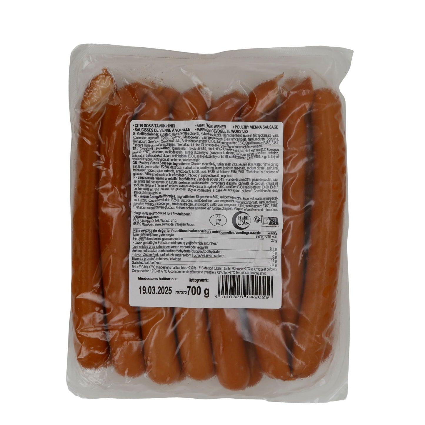 Geflügelwürstchen Suntat | Çıtır Sosis | Halal, vielseitig | 700 g SUNTAT