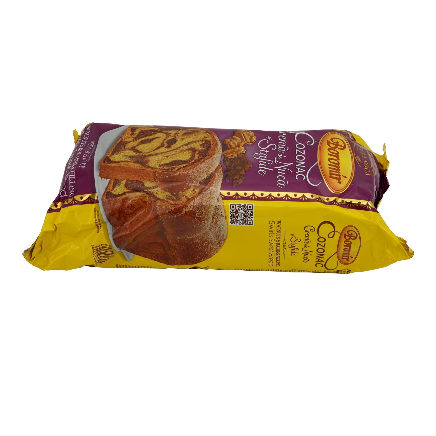 Gefülltes süßes Brot Boromir Cozonac Crema de Nuca și Stafide | Walnüsse & Rosinen | 450 g BOROMIR
