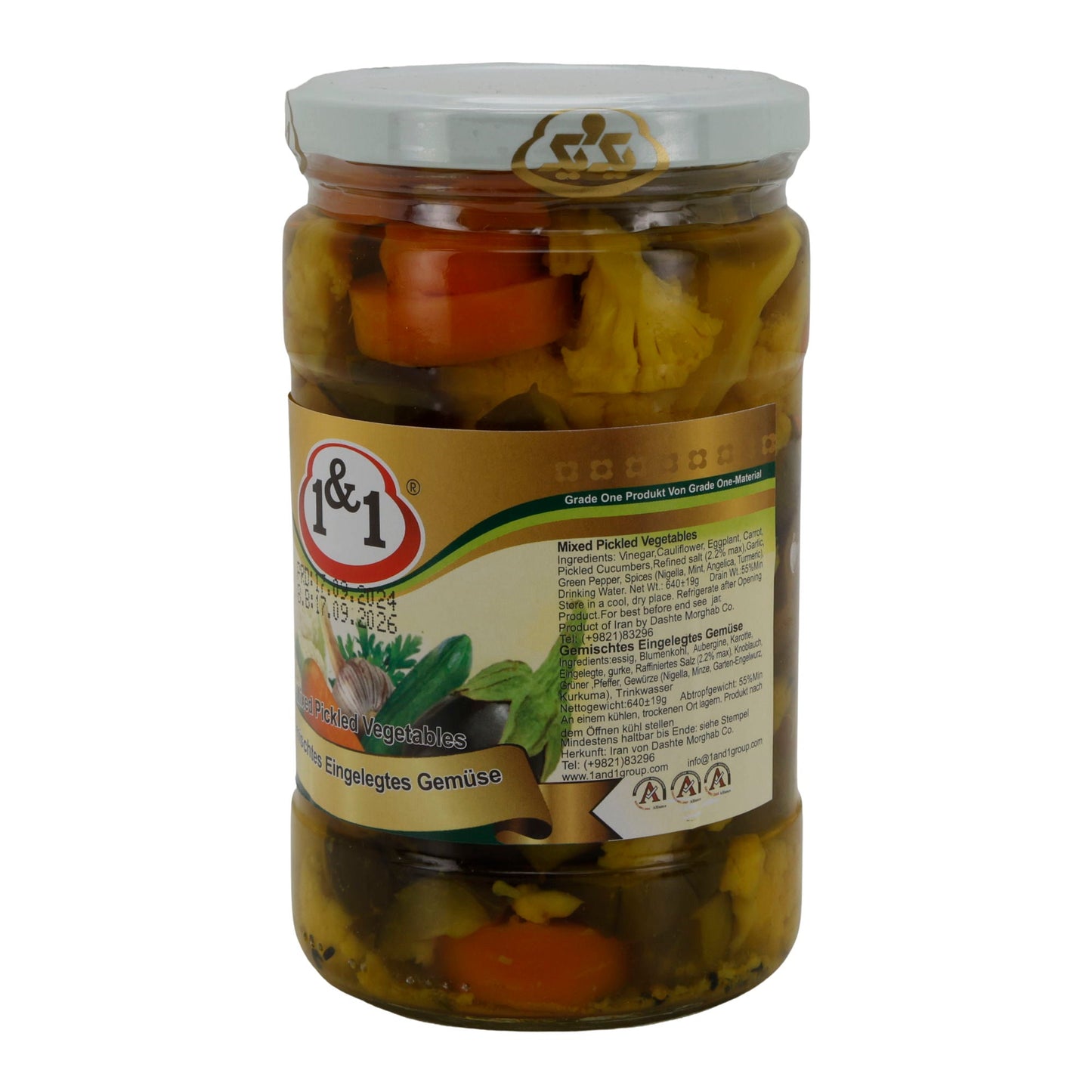 Gemischtes Gemüse 1&1 | Mixed Pickled Vegetables | Aromatisch eingelegt | 640 g