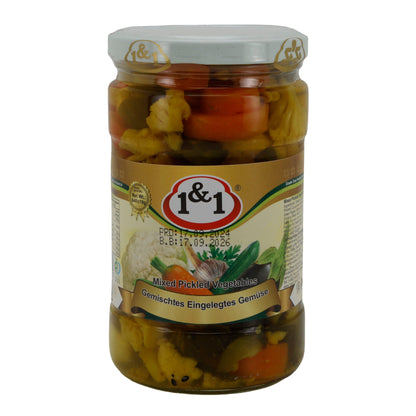 Gemischtes Gemüse 1&1 | Mixed Pickled Vegetables | Aromatisch eingelegt | 640 g