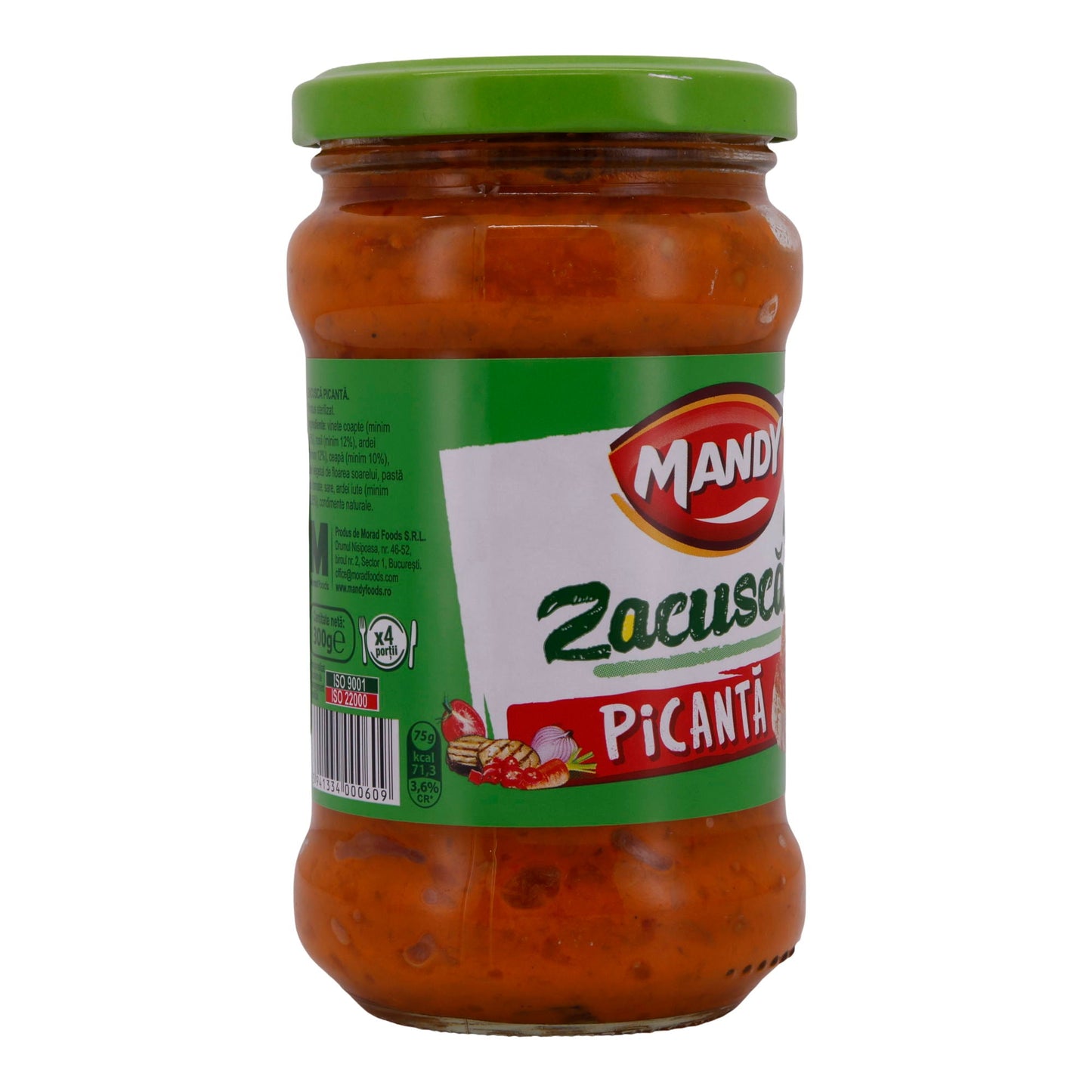 Gemüsecreme Mandy Foods Zacuscă Picantă | Pikant | Aus Auberginen und Paprika | 300 g