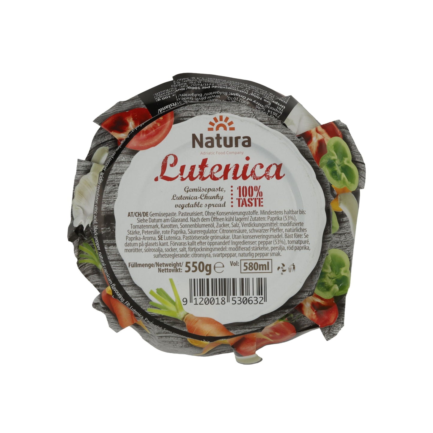 Gemüsepaste Natura | Lutenica | Würzig, Balkan - Art | 550 g Glas - Taste Your World