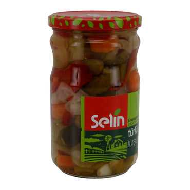 Gemüsevielfalt Selin Türlü Turşu | Eingelegte Gemüse | Bunte Vielfalt für herzhaften Genuss | 610 g Glas - Taste Your World